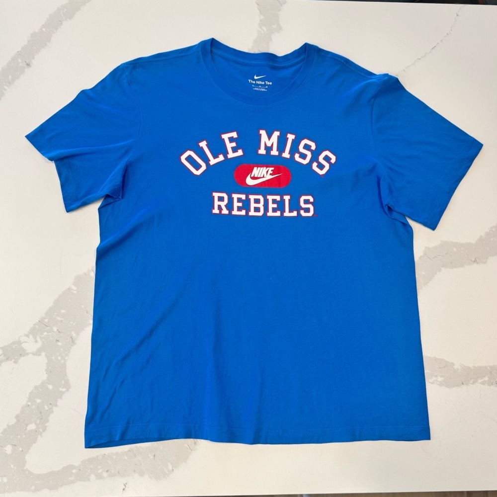 Nike Blue NIKE OLE MS T-Shirt with Red Accents